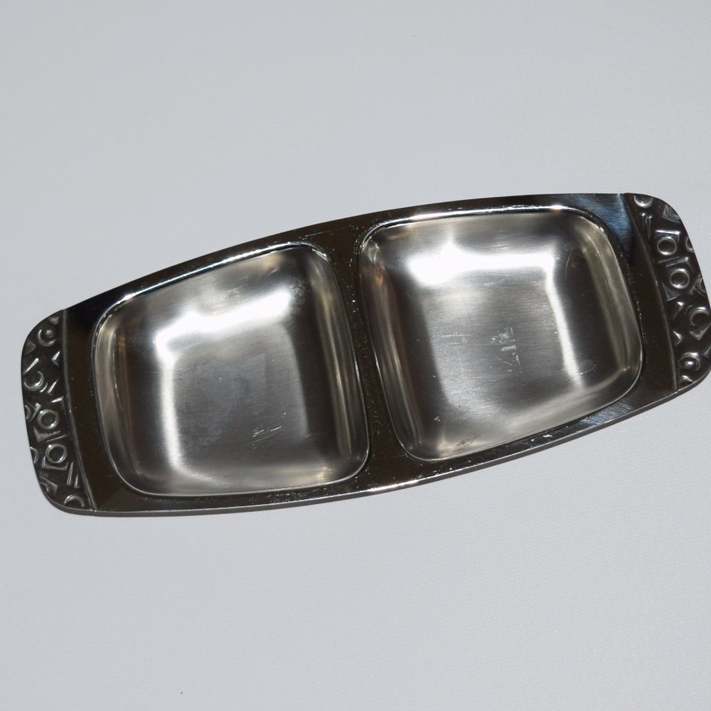 Vtg Alessi Italy INTERNATIONAL STAINLESS 18-8 Steel 4057 Divided Relish Dish MCM